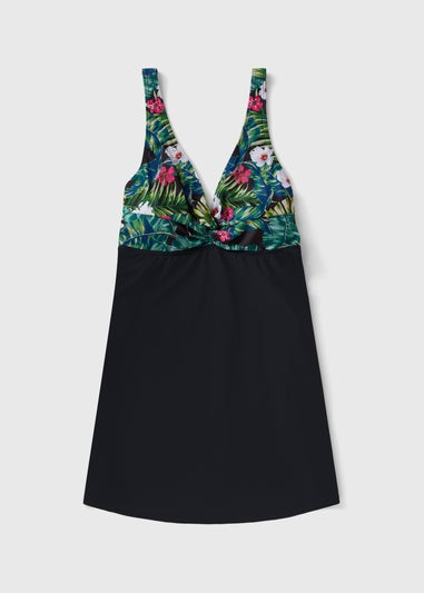 Green Tropical Print Swimdress