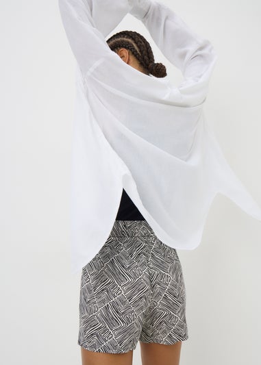 Black Mono Geometric Shorts