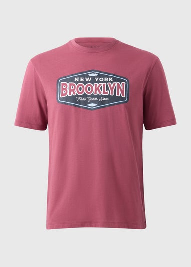 Maroon Brooklyn Print T-Shirt
