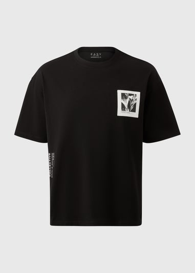 Black Botanical Graphic T-Shirt