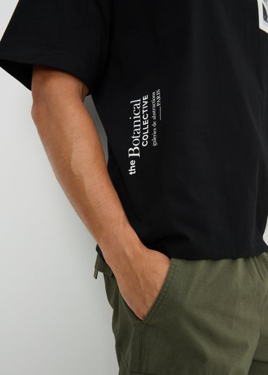 Black Botanical Graphic T-Shirt
