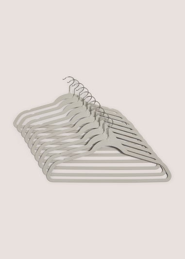 30 Piece Grey Flocked Clothes Hangers