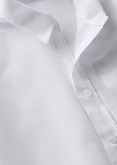 2 Pack Boys White Velcro Shirts (4-16yrs)