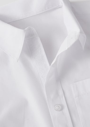 2 Pack Boys White Easy Dressing Long Sleeved Shirts (4-16yrs)