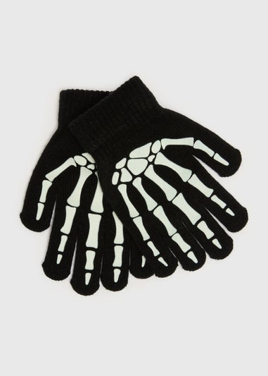 Kids Black Jack Skellington Gloves