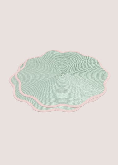 Green Scallop Edge Placemats