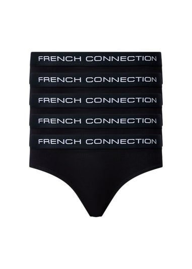 French Connection Black 5 Pack Cotton French Connection Ladies Briefs