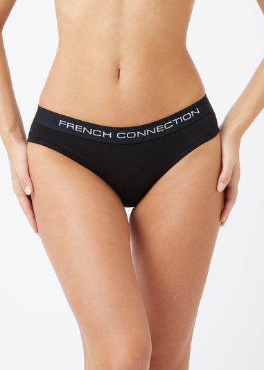 French Connection Black 5 Pack Cotton French Connection Ladies Briefs