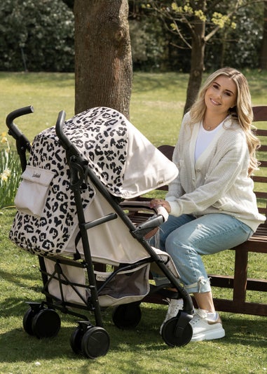 My Babiie Cream Leopard Print Dani Dyer Fawn Lightweight Stroller