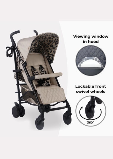 My Babiie Cream Leopard Print Dani Dyer Fawn Lightweight Stroller