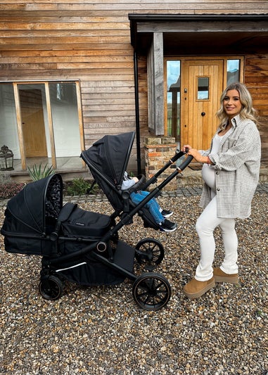 My Babiie Black Leopard Print Dani Dyer Tandem Pushchair