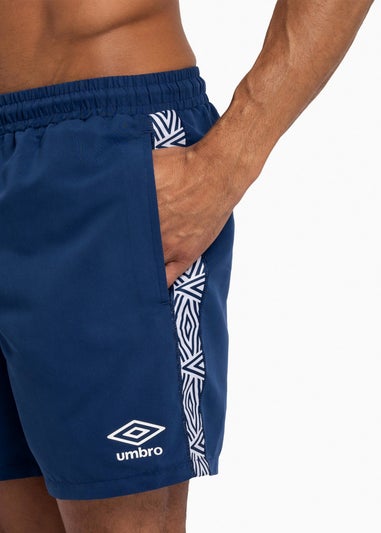 Umbro Navy Taped Swim Shorts