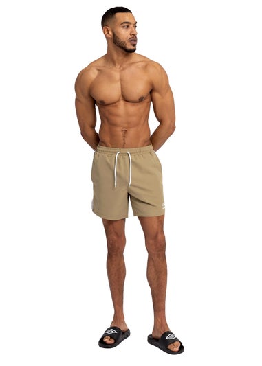 Umbro Khaki Taped Swim Shorts