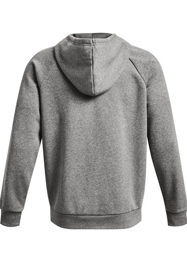 Under Armour Silver Grey Rival Fleece Full Zip Hoodie