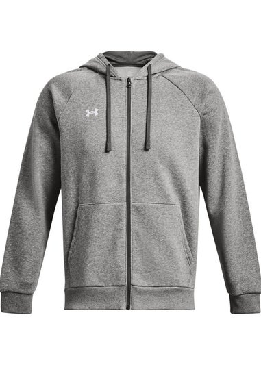 Under Armour Silver Grey Rival Fleece Full Zip Hoodie