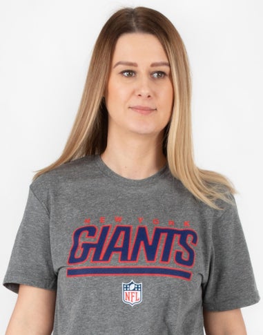 NFL Grey New York Giants Logo Short Sleeved T-Shirt