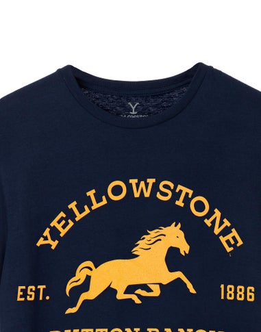 Yellowstone Blue Dutton Ranch Logo Short Sleeved T-Shirt