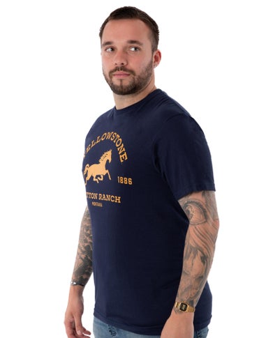 Yellowstone Blue Dutton Ranch Logo Short Sleeved T-Shirt