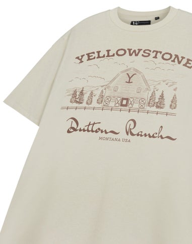 Yellowstone Beige Barn Short Sleeved T-Shirt Oatmeal