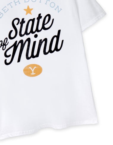 Yellowstone White Beth Dutton State Of Mind Short Sleeved T-Shirt