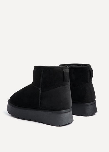 Linzi Cammie Black Faux Suede Platform Ankle Boot