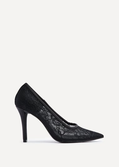 Linzi Alora Black Lace Court Heel