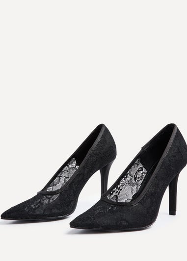 Linzi Alora Black Lace Court Heel