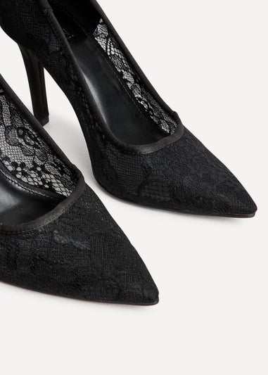 Linzi Alora Black Lace Court Heel