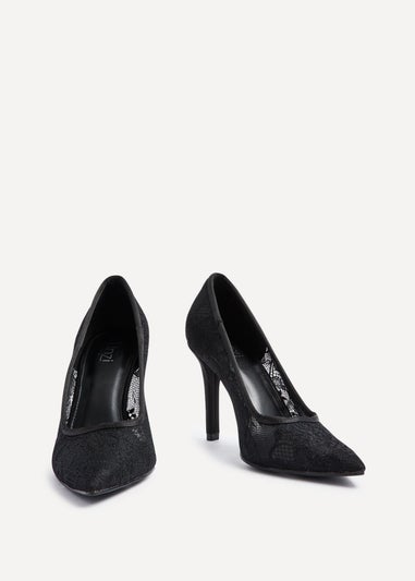 Linzi Alora Black Lace Court Heel