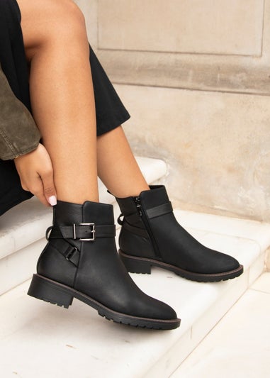 Linzi Watson Black Nubuck Ankle Boot