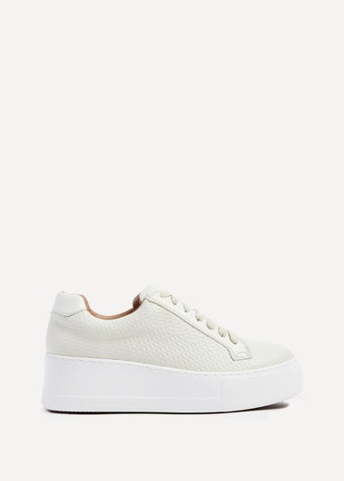 Linzi Twyla Cream Faux Leather Platform Trainer