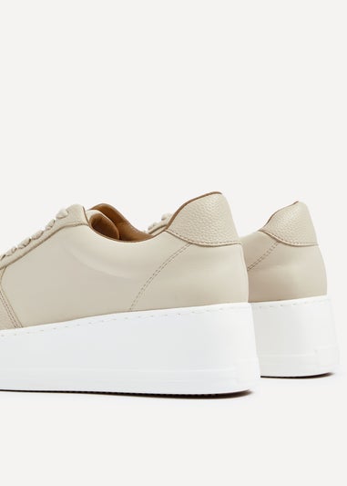 Linzi Twiggy Sand Faux Leather Platform Trainer