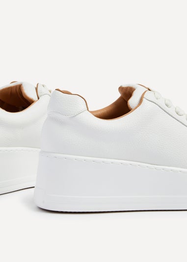 Linzi Twyla White Faux Leather Platform Trainer