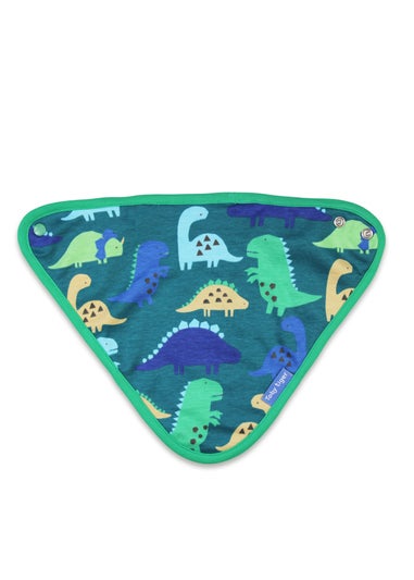 Toby Tiger Organic Green Tonal Dinosaur Print Dribble Bib