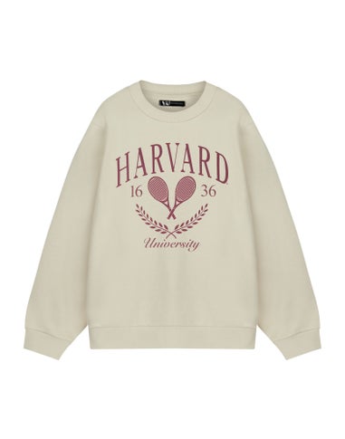 Harvard Unisex Beige Tennis Sweatshirt