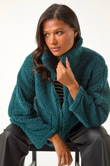 Roman Teal Funnel Neck Fleece Jacket