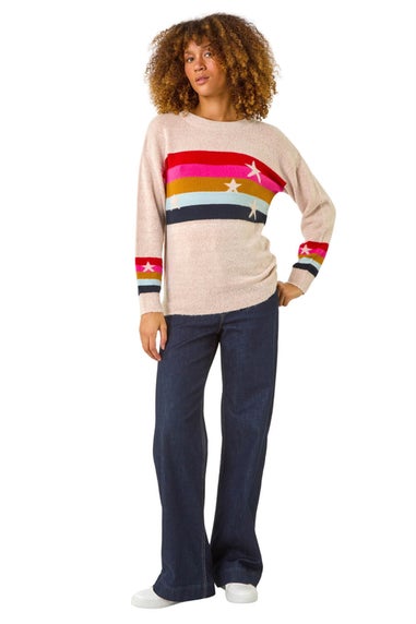 Roman Multi Star & Stripe Knitted Jumper