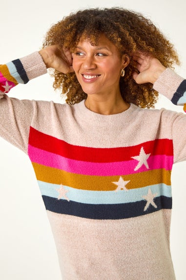 Roman Multi Star & Stripe Knitted Jumper