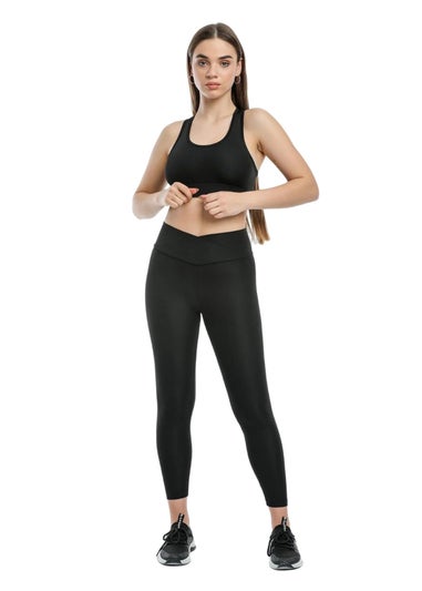 Lookus Black Cross Front Leggings