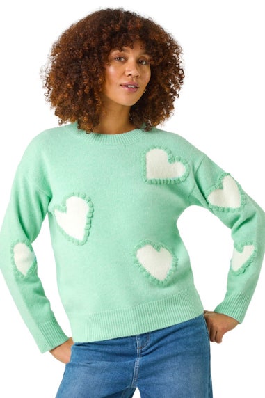 Roman Sage Fun Heart Knit Jumper