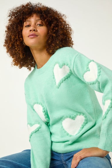 Roman Sage Fun Heart Knit Jumper