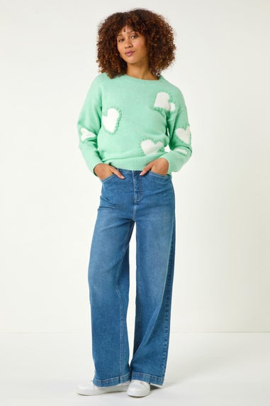 Roman Sage Fun Heart Knit Jumper