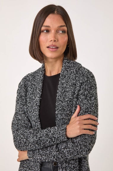 Roman Black Textured Fringe Cardigan