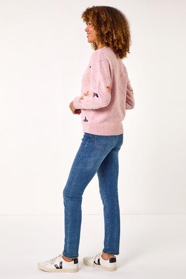 Roman Pale Pink Crafted Diamond Detail Jumper
