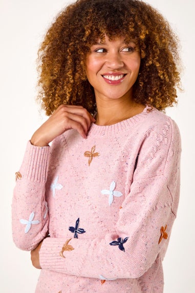 Roman Pale Pink Crafted Diamond Detail Jumper