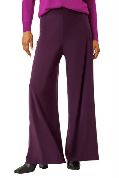 Roman Purple Wide Leg Stretch Trousers