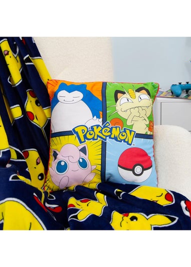 Pokemon Multi Colour  Retro Square Cushion (40x40cm)