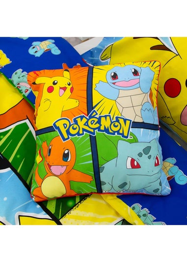 Pokemon Multi Colour  Retro Square Cushion (40x40cm)