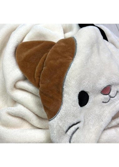 Squishmallows Beige Camcat 3D Hooded Wearable Throw