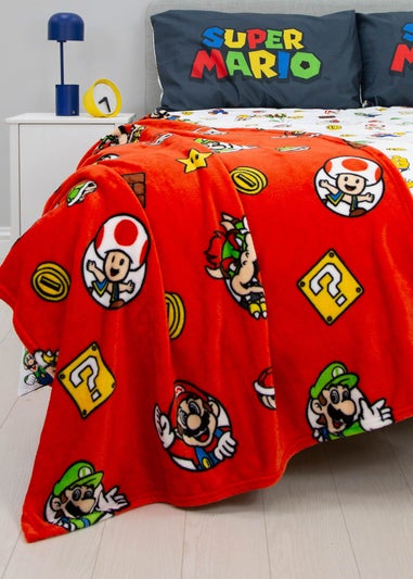 Nintendo Red Here We Go Fleece Throw